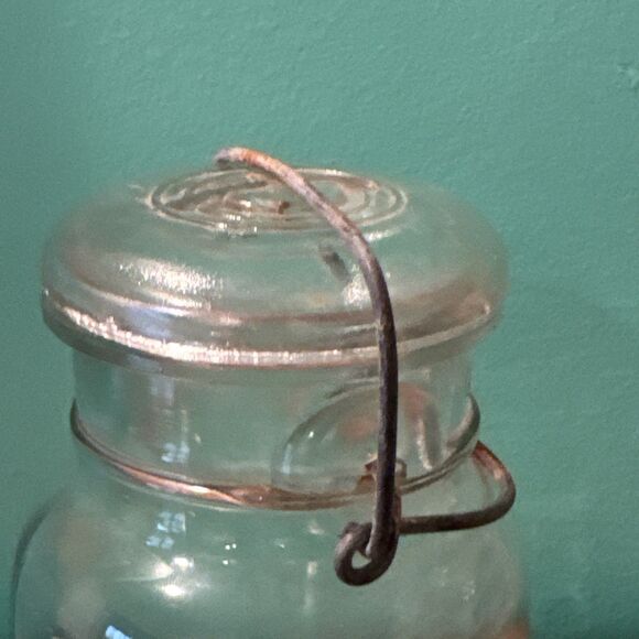 2 Ball Ideal Canning Glass Jars with Wire Bale Round No 10 & Square No 8 - Picture 8 of 16